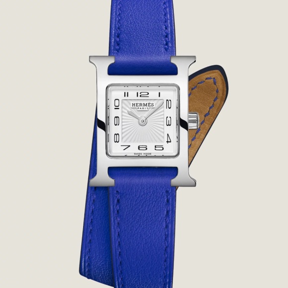 Heure H model 25mm Double Tour Watch Strap Bleu Électrique main image 5